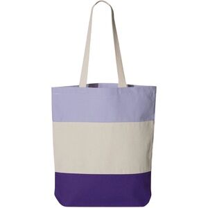 NWOT Tricolor Cotton Canvas Shopping Tote